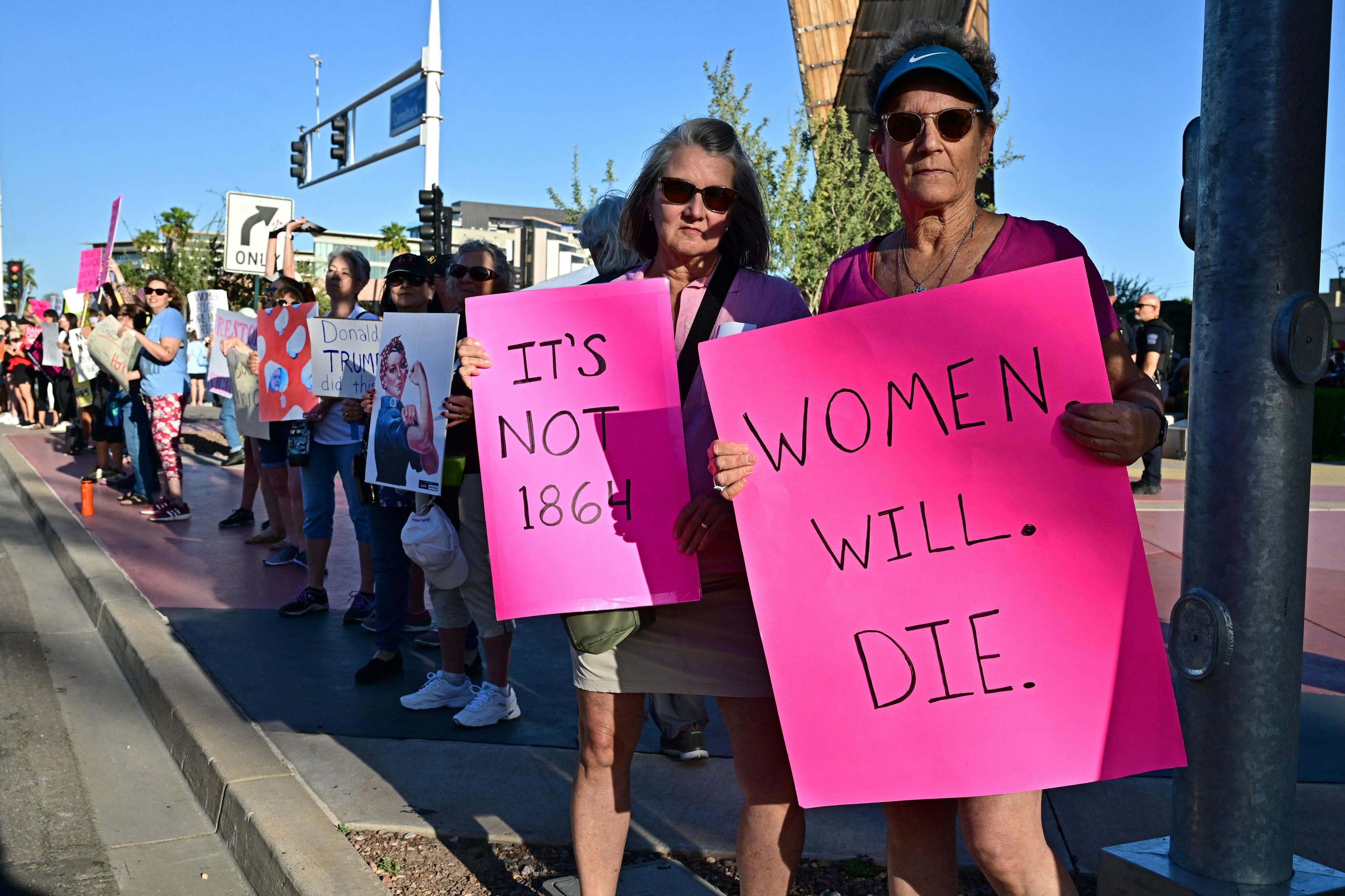 Protestors against Arizona's abortion law
